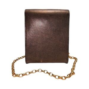 RODO Italy Structured Hard Case Evening Bag I Gold Link Strap | NWOT